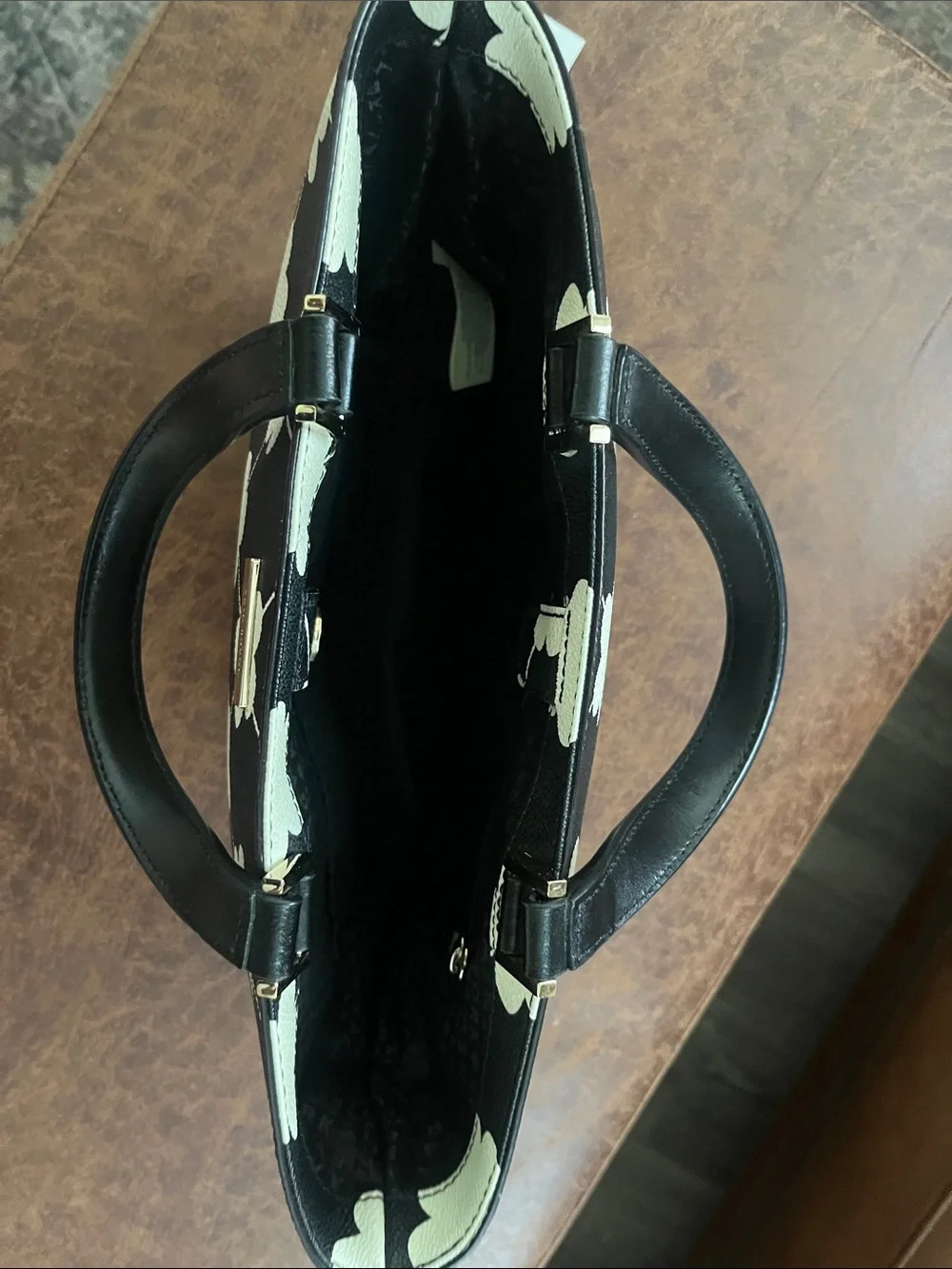 kate spade Black and White Floral Satchel